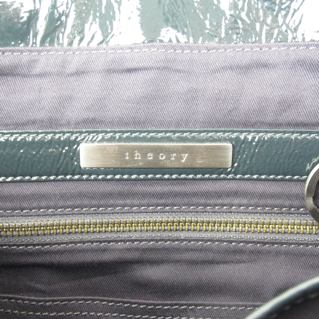 Theory Patent Leather Green Messenger Bag