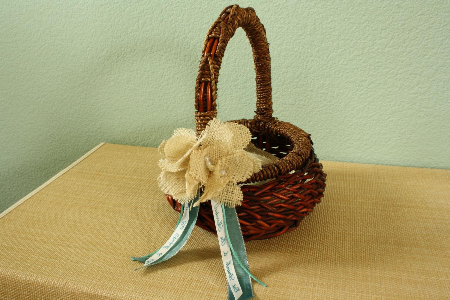 with Rustic Burlap Flower