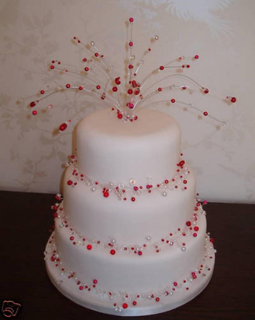 Beaded Fountain Wedding Cake