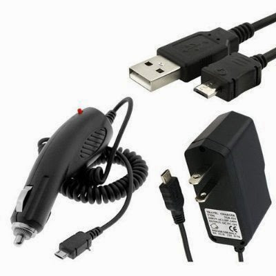  New Combo Rapid Car Charger + Home Wall Charger + USB Data Charge Sync Cable for Kyocera Hydro C5170(Boost Mobile)