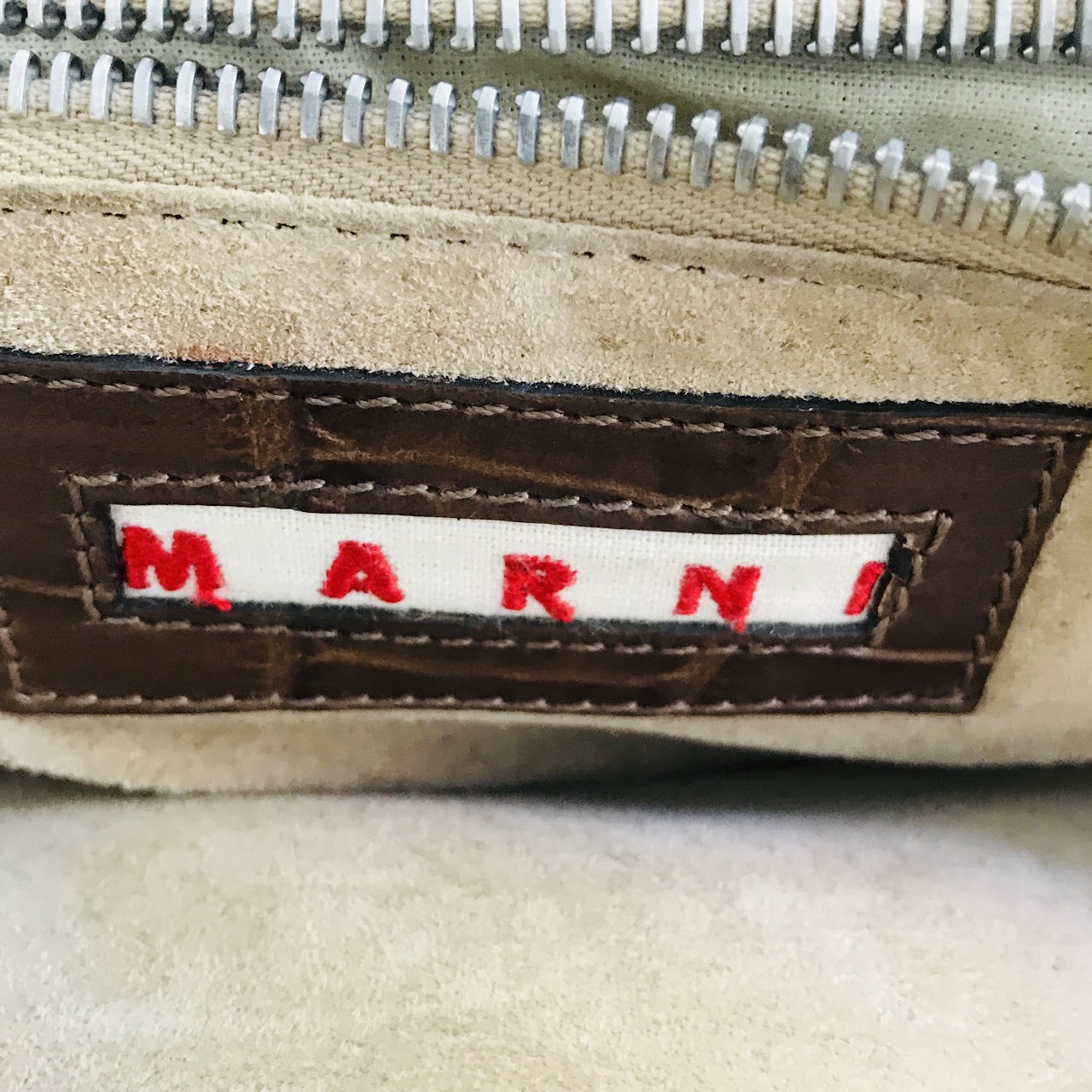 Marni Embossed Leather Shoulder Bag