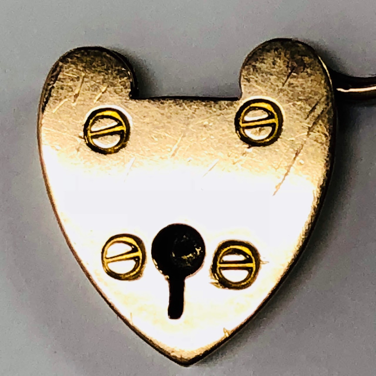 18K Gold Heart Lock Pendant