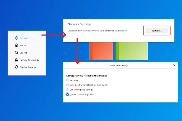 mozilla firefox proxy settings