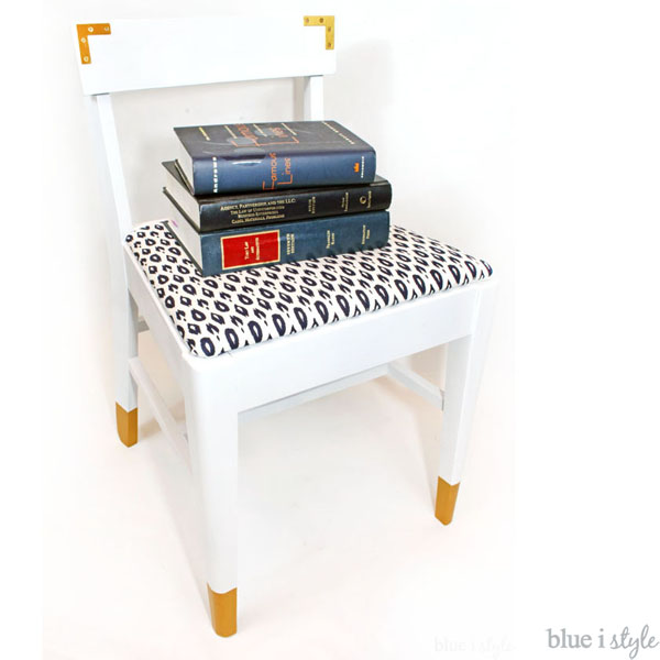 white and gold desk chair