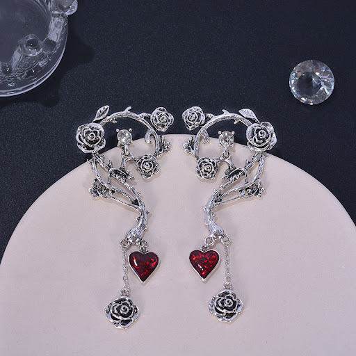 Title 2, Halloween Red Peach Heart Drop Earrings – Festi...