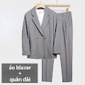  Set áo blazer dáng rộng và quần tây, Bộ đồ áo khoác vest nam nam, Hong cách Hàn thời trang mùa xuân hè thanh lịch cho nam 2022,set đồ blazer nam