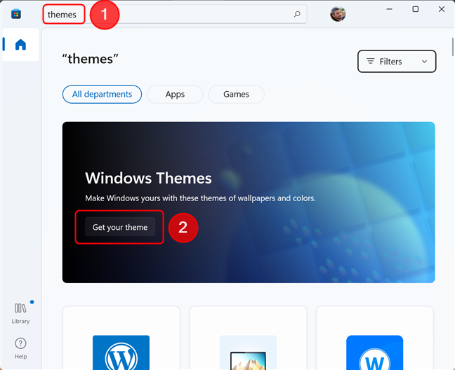 Obtenga sus temas de Microsoft Store