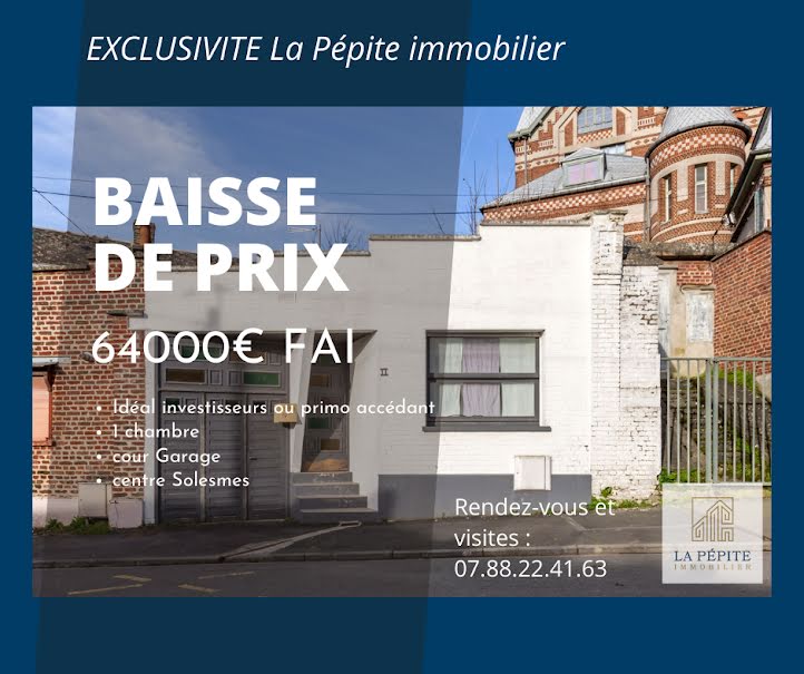 Vente maison 2 pièces 65 m² à Solesmes (59730), 64 000 €