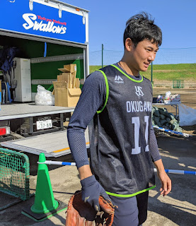 スワローズ奥川投手 自主トレ風景