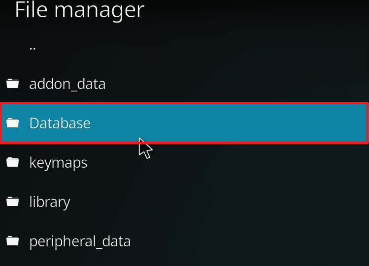 คลิกสองครั้งที่ฐานข้อมูล  วิธีเพิ่มความเร็วของ Kodi