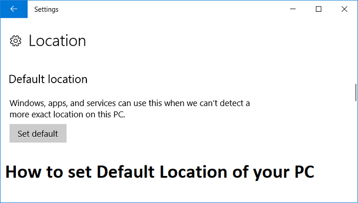 Как установить местоположение по умолчанию для вашего ПК