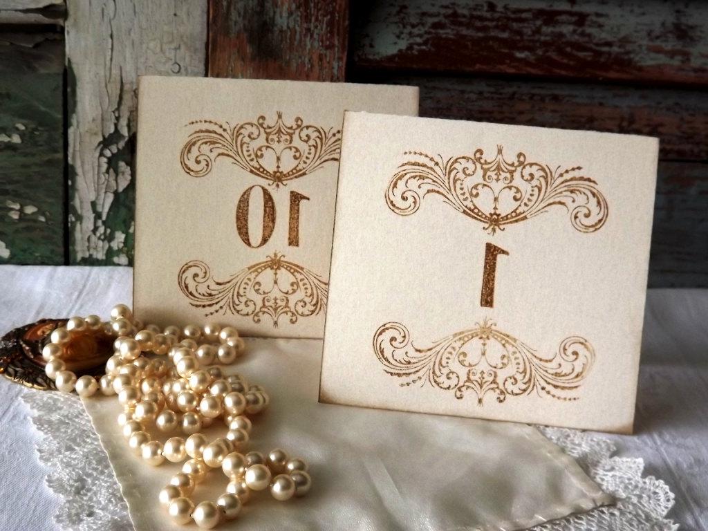 Wedding Table Number Cards