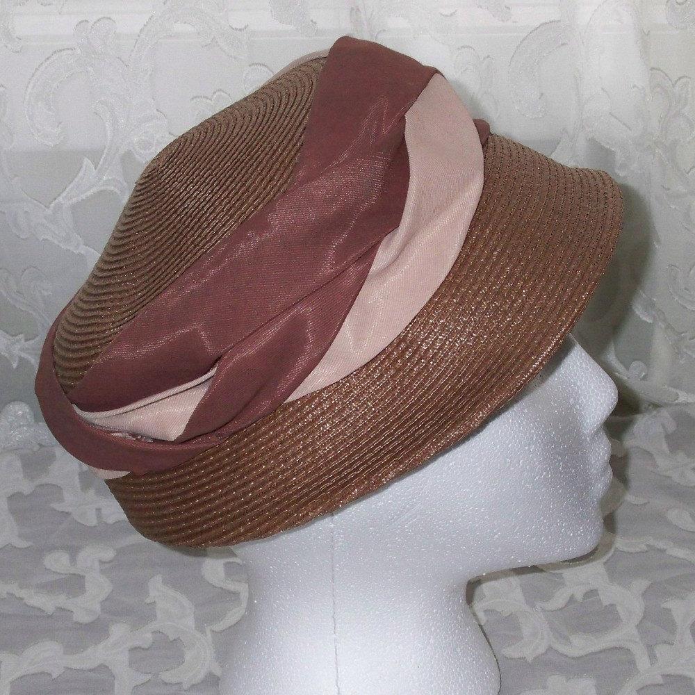 Vintage Mad Men Hat Mauve and