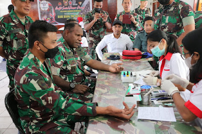 Semangat Hari Juang TNI AD, Kodim 1702/JWY Menggelar Donor Darah Bersama PMI