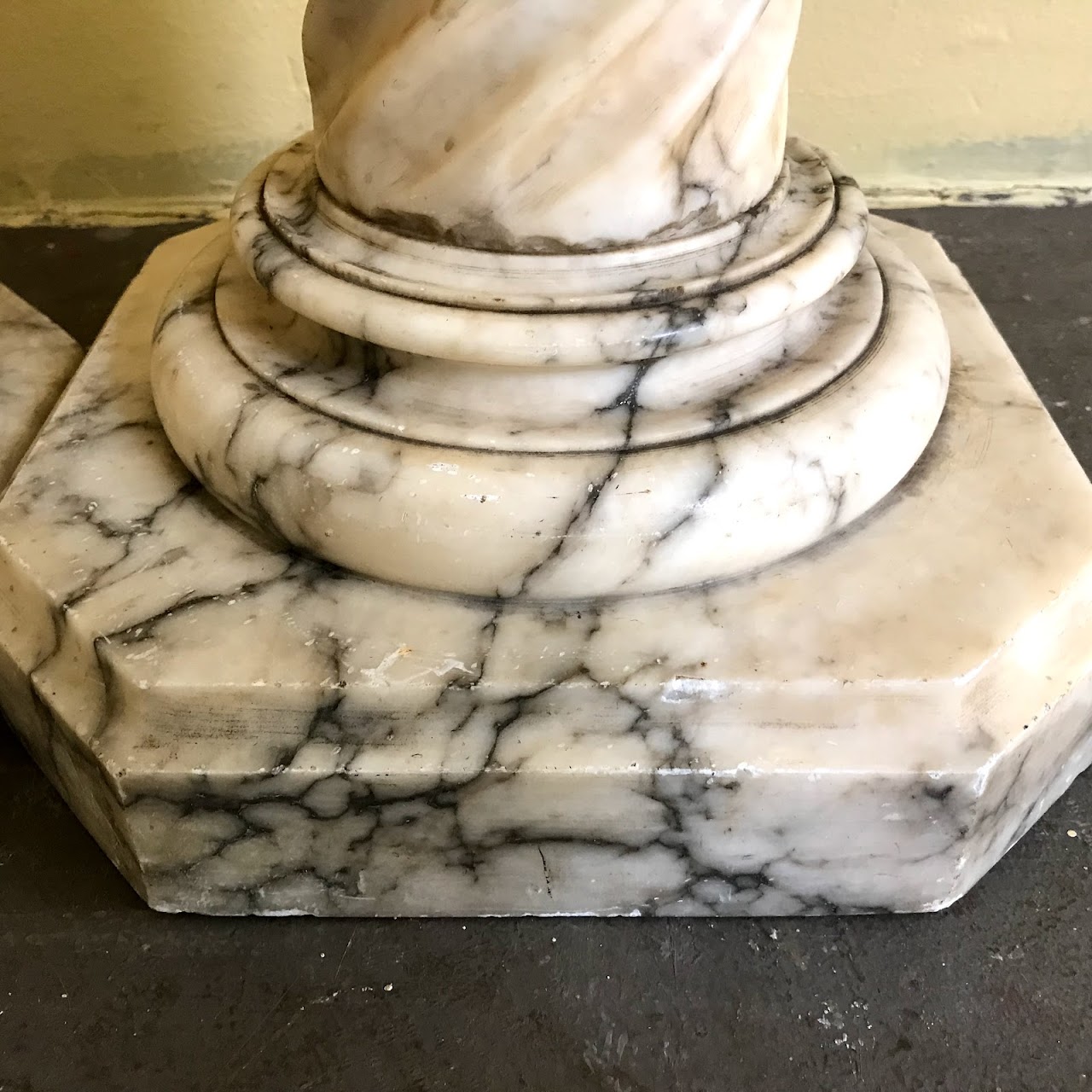 Pair of Marble Floor Candlesticks