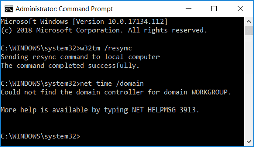 ซิงโครไนซ์นาฬิกา Windows 10 กับเซิร์ฟเวอร์เวลาทางอินเทอร์เน็ตในพรอมต์คำสั่ง