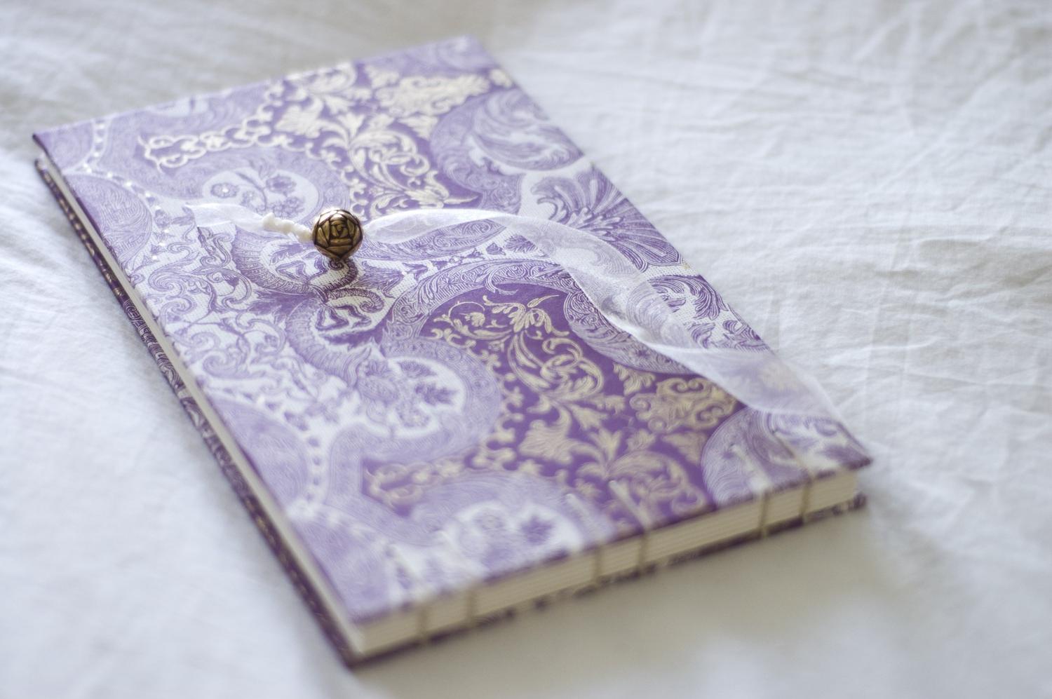 Plum gold guest book purple