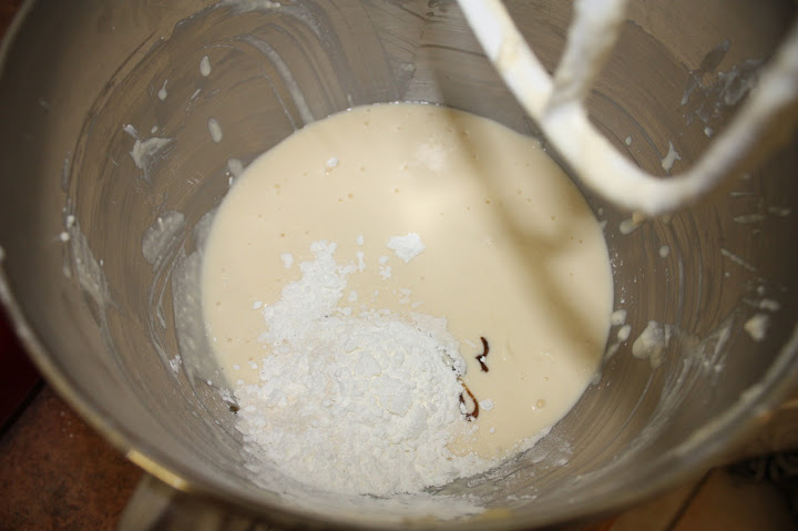 Add vanilla paste, flour and corn flour (Photo by Frances Wright)