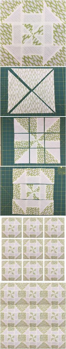 Block 11: Disappearing pinwheel quilt sampler