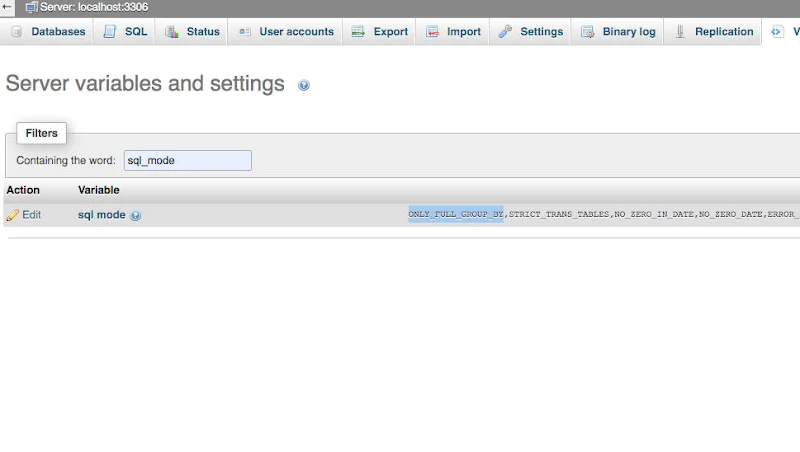 Cara Disable ONLY_FULL_GROUP_BY Lewat Mysql dan Phpmyadmin di Ubuntu Cara Disable ONLY_FULL_GROUP_BY Lewat Mysql dan Phpmyadmin di Ubuntu
