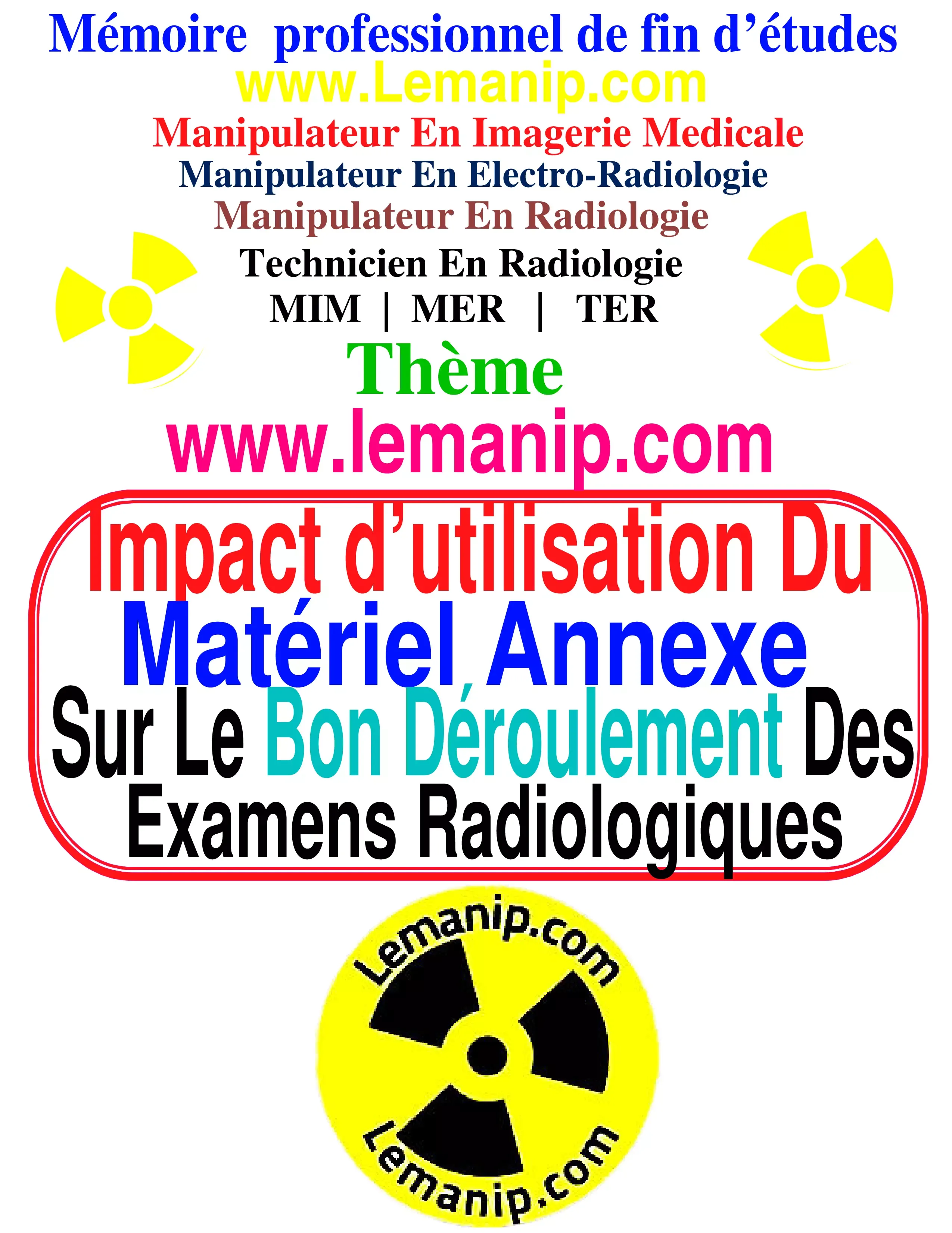 Mémoire Manipulateur En Radiologie   45