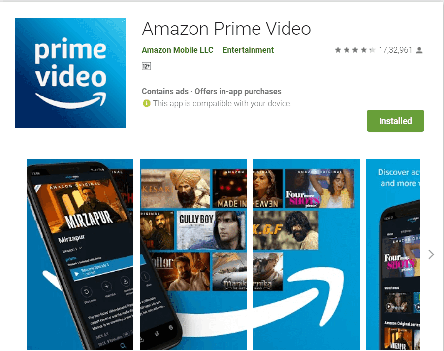 Vídeo de Amazon Prime |  Las mejores aplicaciones de transmisión de video