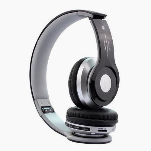  Top Seller Newest Foldable Wireless Bluetooth Stereo Headset Headphones Mic for Iphone Samsung HTC (Black)