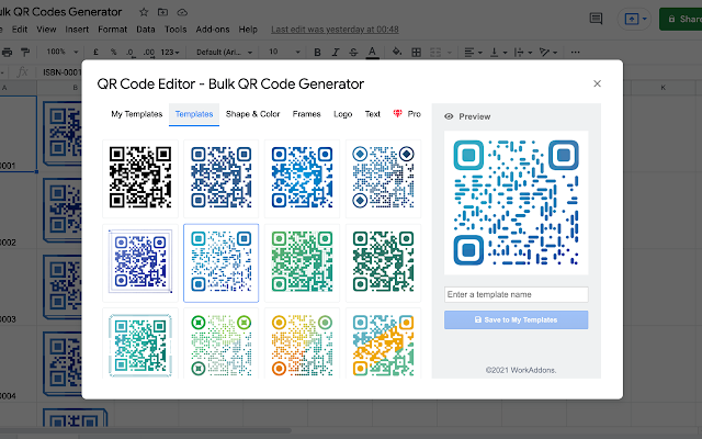 Screenshot of Bulk QR Code Generator