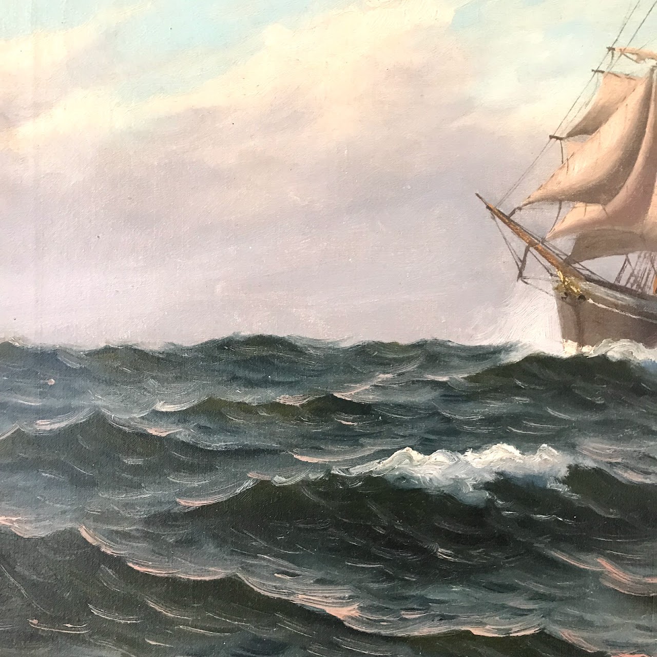 Otto Palmer Signed Nautical Oil Painting