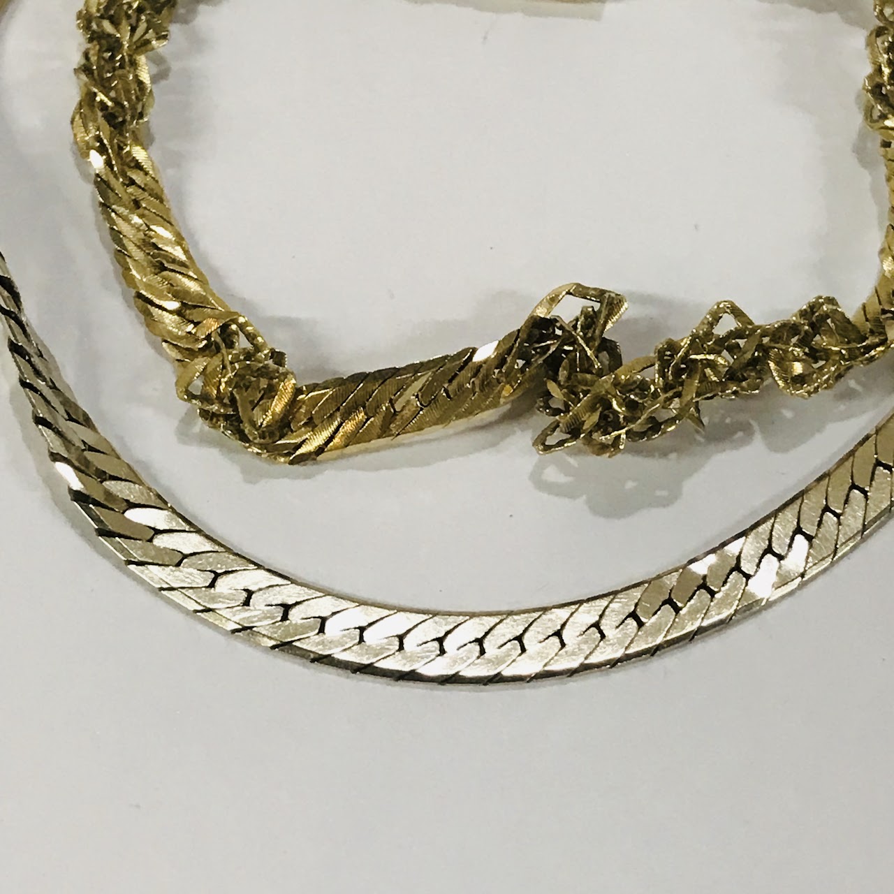 18K and 14K Damaged Bracelet Pair