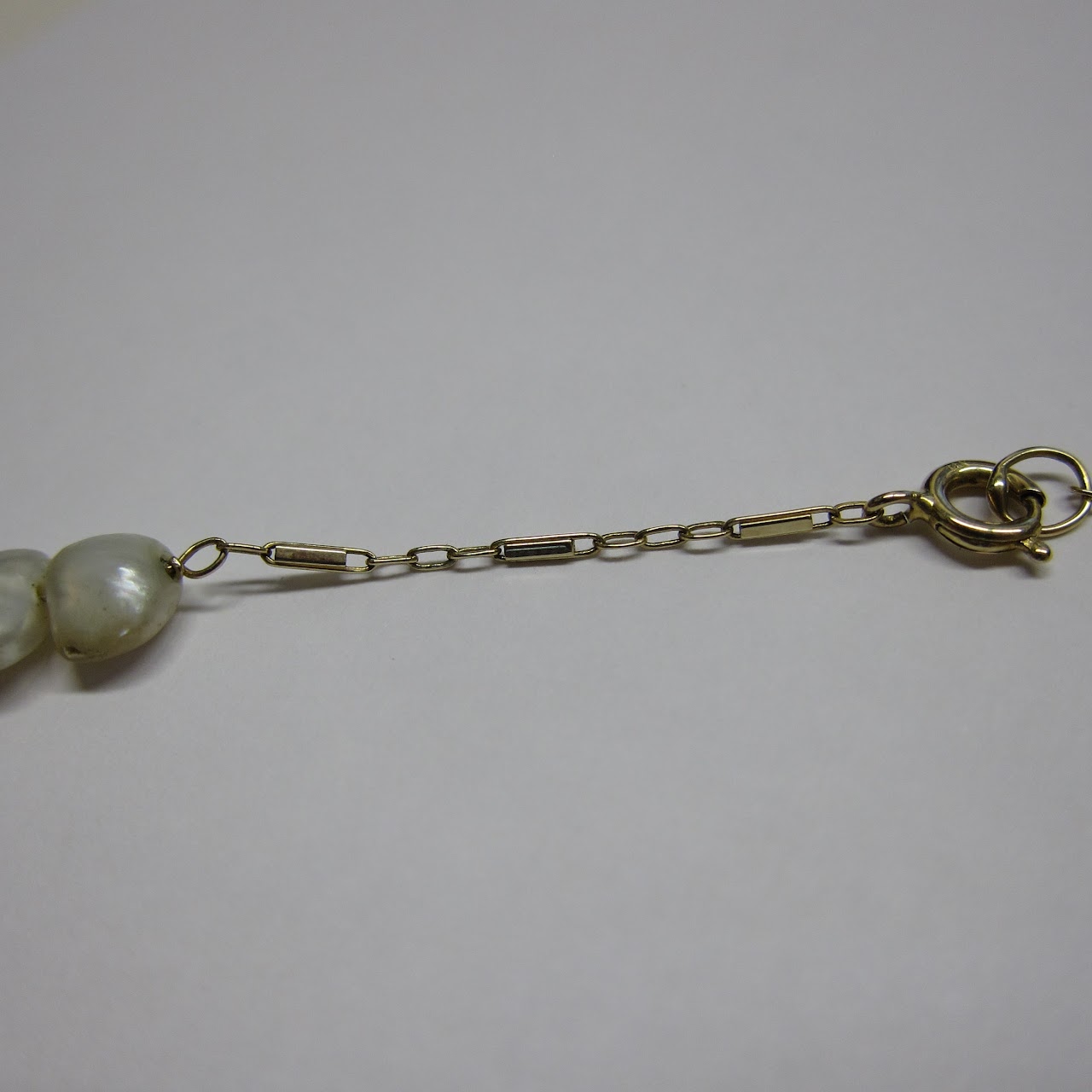 14 K Gold & Seed Pearl Necklace (Long)