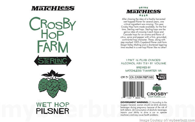 Matchless Beer - Crosby Hop Farm Sterling Wet Hop Pilsner