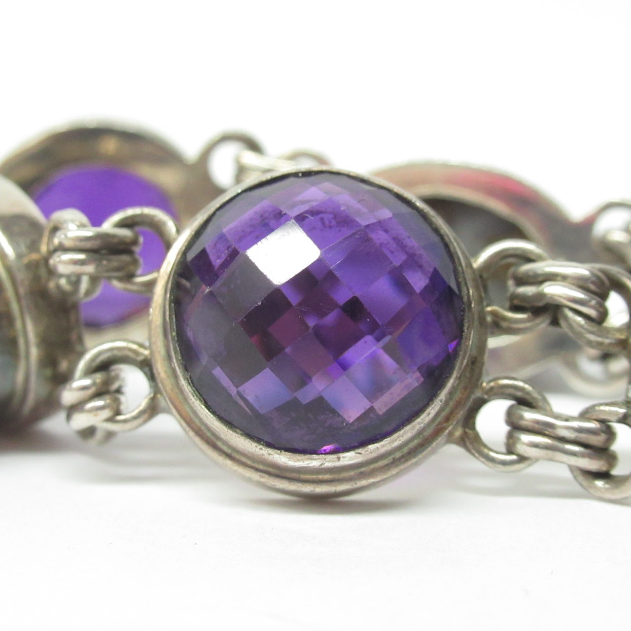 Sterling Silver Purple Stone Bracelet