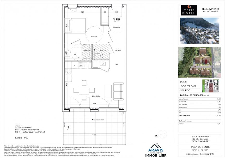 Vente appartement 2 pièces 47.18 m² à Thônes (74230), 259 000 €