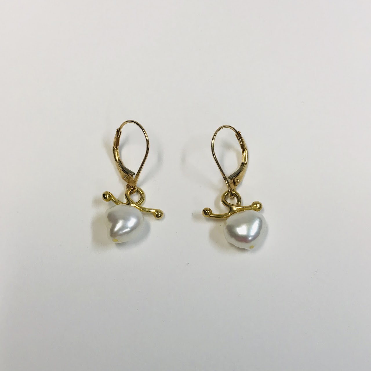 14K Gold and Pearl Earrings