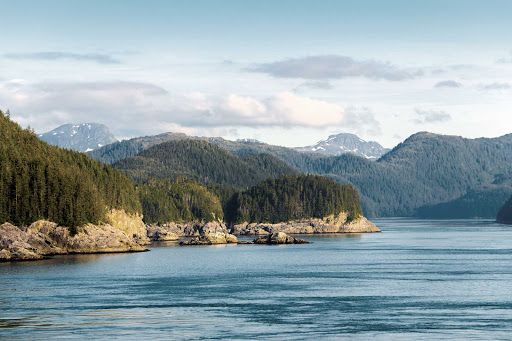 Icy-Strait-Coastline-with-Mountains.jpg -  See pristine Icy Strait Point and enjoy woodland walks or water activities during an American Cruise Lines voyage.  