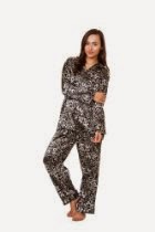 <br />Women's Printed PJ Set in Different Color Choices, Up2date Fashion Style#PJF-14