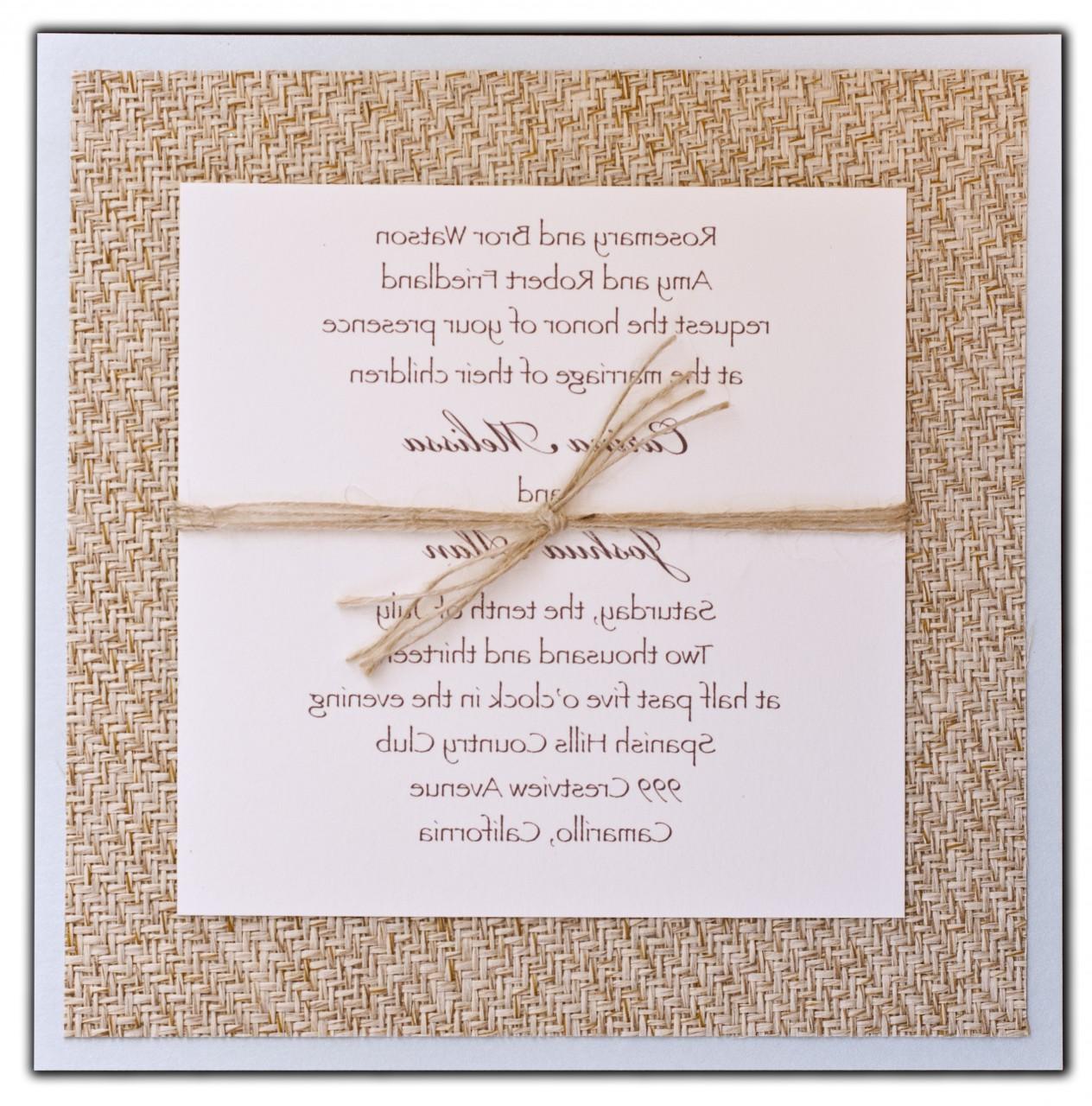 custom burlap wedding