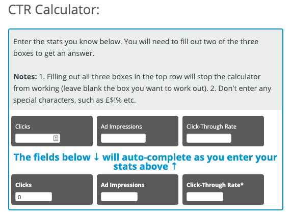 Calcular CTR online grátis