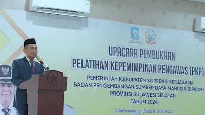 Sekda Buka Pelatihan Kepempimpinan Pengawas Lingkup Pemda Soppeng 