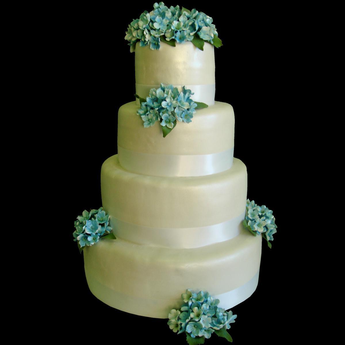 Four tier white wedding cake