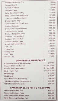 Hotel Kannappa menu 1