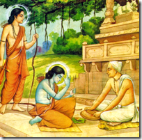 [Tulsidas with Rama and Lakshmana]