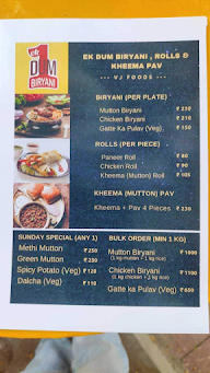 Rolls & Kheema Pav menu 1