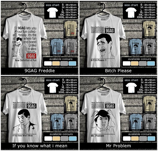 Cari TERLENGKAP Kaos Distro Lucu Gokil 9GAG Plesetan  