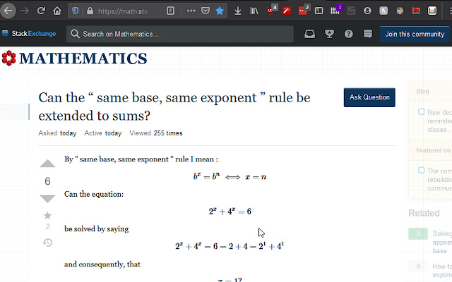 Focused StackExchange chrome extension