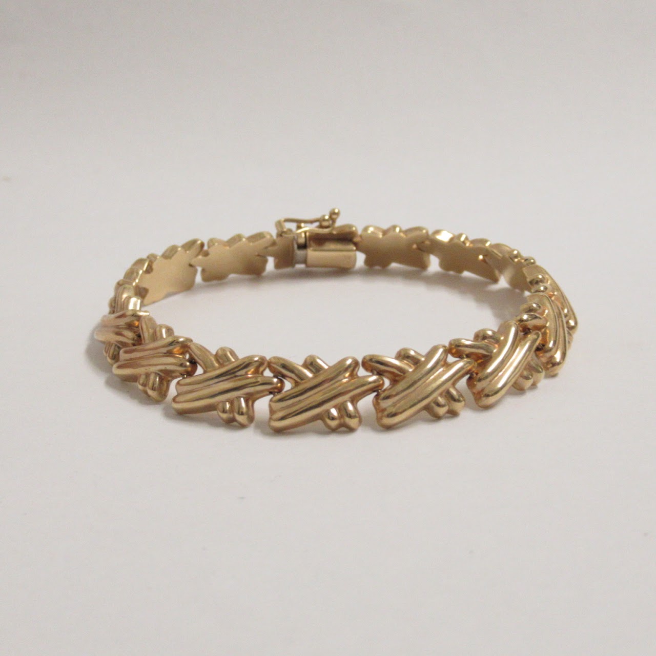 14K Gold X Link Bracelet