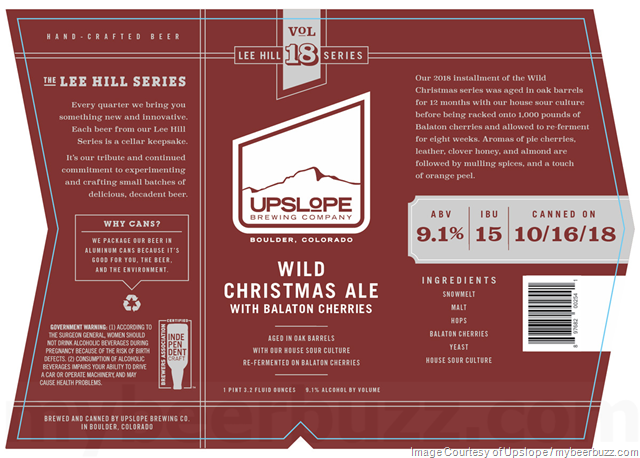 Upslope Adding Lee Hill Series Vol 18 Wild Christmas Ale 19.2oz Cans