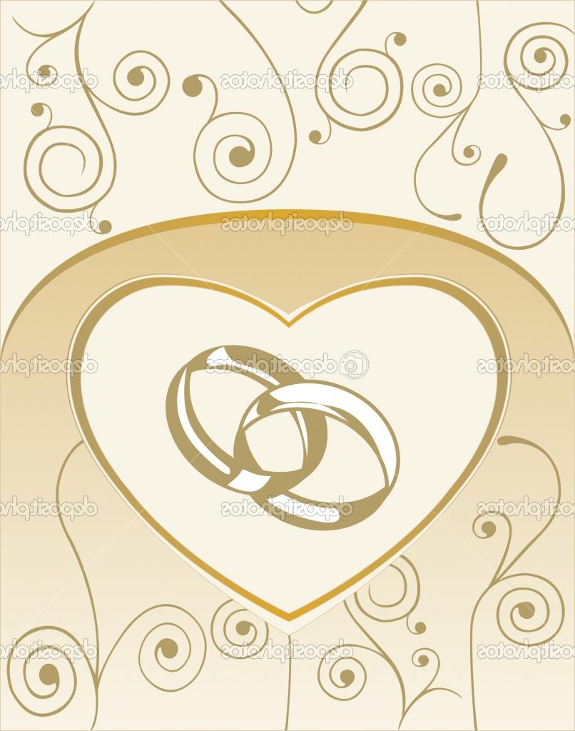 Background with heart, wedding rings