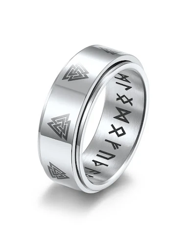 Nordic Viking Text Rotating Stainle - 1